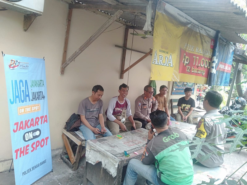 Polsek Bekasi Barat Gelar Jakarta On The Spot Bersama Komunitas Ojek Online, Ajak Cegah Tawuran dan Judi Online