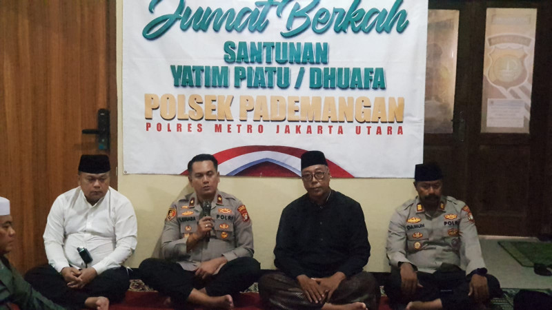 Polsek Pademangan Gelar Jumat Berkah, Santuni 14 Anak Yatim Piatu dan Dhuafa