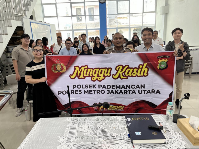 Minggu Kasih Polsek Pademangan di Gereja Kristen Alkitab Indonesia, Perkuat Kebersamaan dan Keamanan Warga