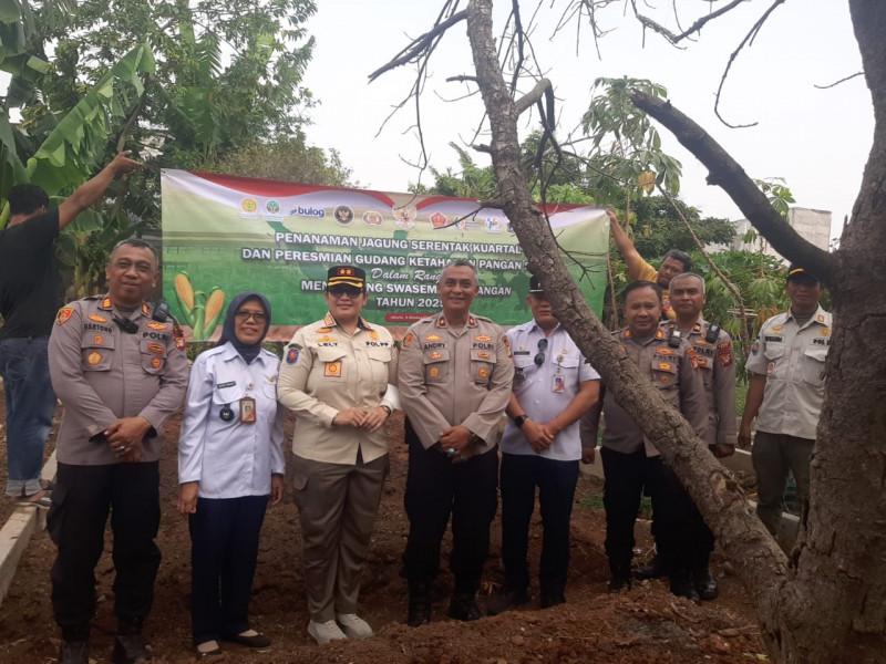 Polsek Koja Tanam Jagung Serentak dan Resmikan Gudang Ketahanan Pangan Polri Dukung Swasembada Pangan 2025