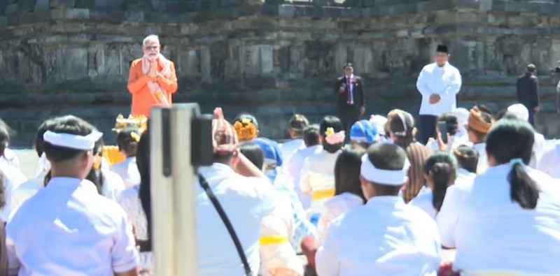Tari Rama Shinta dan Gamelan Sambut Prabowo dan PM Modi di Candi Prambanan