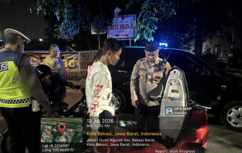 Jaga Jakarta On The Spot, Kapolsek Bekasi Barat Pimpin KRYD dan Razia Stasioner Cegah Tawuran
