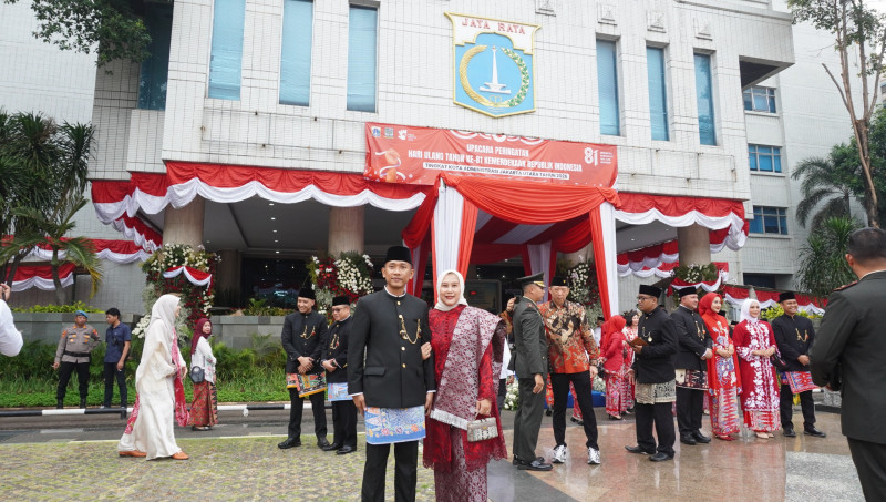 Kodim 0502/JU Ikuti Upacara HUT ke-81 RI Bersama Forkopimko Plus Jakarta Utara