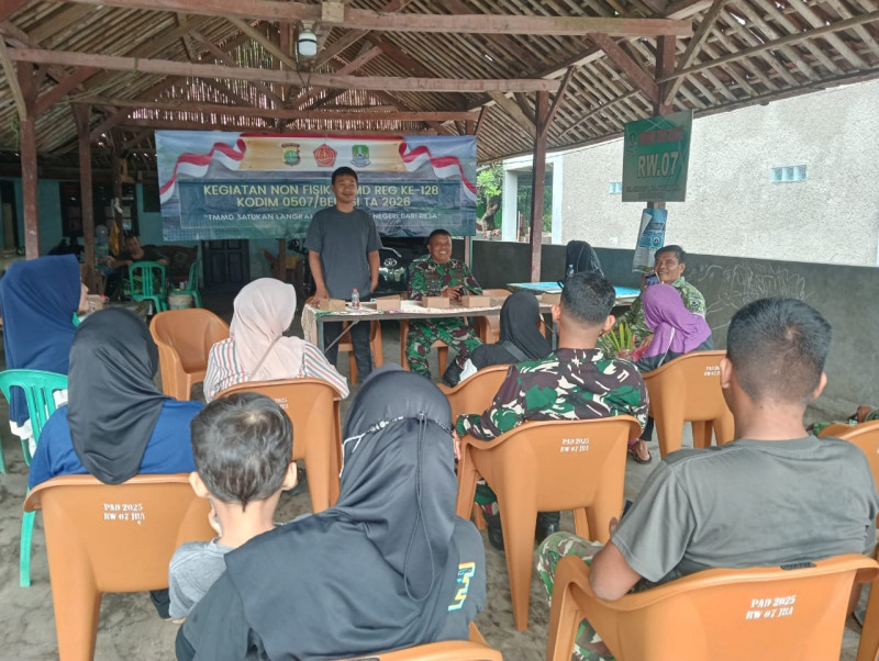 Tingkatkan Wawasan Warga, Satgas TMMD Ke-128 Kodim 0507/Bekasi Gelar Penyuluhan Bela Negara dan Pertanian