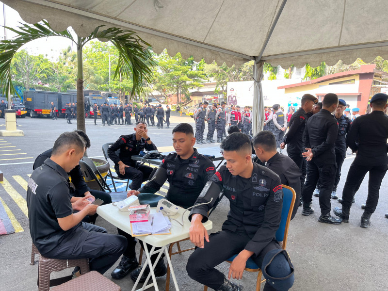 Polres Metro Jakarta Utara Gelar Pemeriksaan Kesehatan Personel Brimob Lampung BKO