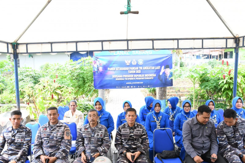 Danlanal Sabang Ikuti Vidio Conference Panen Ketahanan Pangan TNI AL Tahun 2025