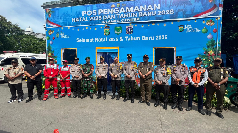 Kapolres Metro Jakarta Utara Cek Kesiapan Pos Pengamanan Nataru di Islamic Center