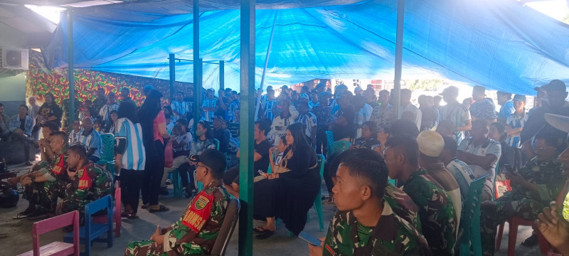 Tumbuhkan Semangat Kebersamaan, Kodim 1710/Mimika Kembali Gelar Nobar Piala Dunia Bersama Masyarakat