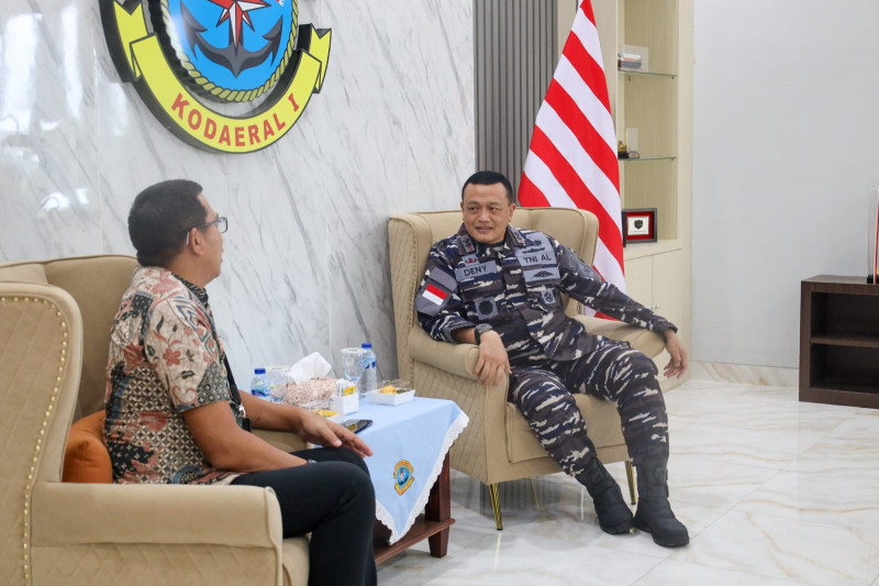 Jalin Sinergitas, Komandan Kodaeral l Terima Audensi Regional Cek Bank Mandiri Wilayah Sumut