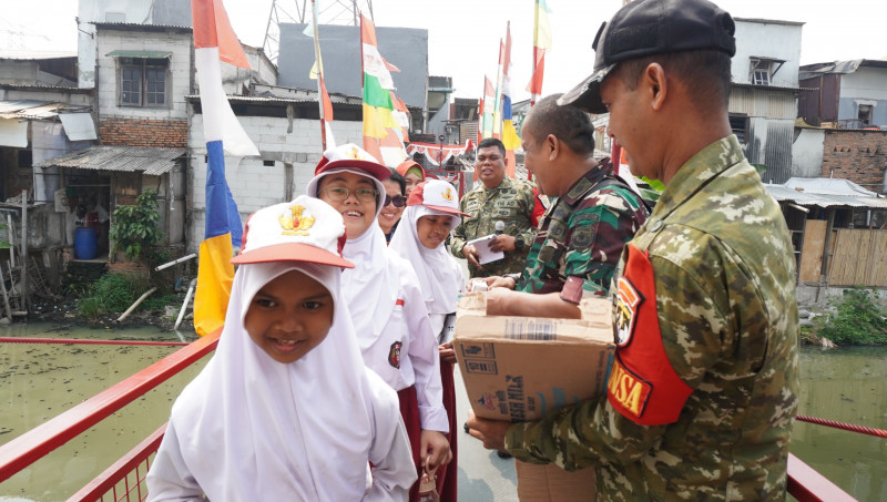 Kodim 0502/JU Ikuti Launching 2.500 Jembatan Garuda dan 3.000 Titik Air Bersih