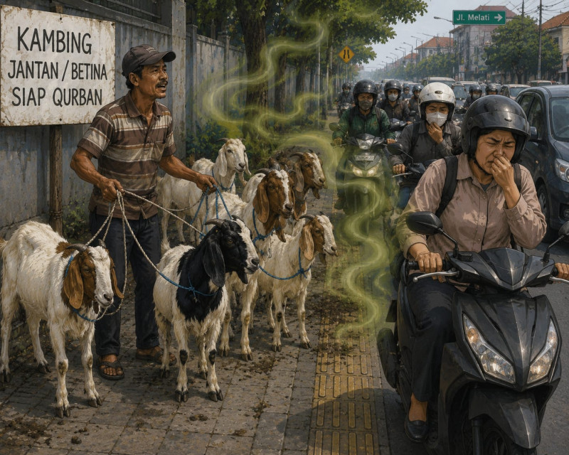 Trotoar Dipakai Jualan Hewan Kurban, Warga Soroti Kebersihan dan Ketertiban di Kelurahan Rawa Badak Utara