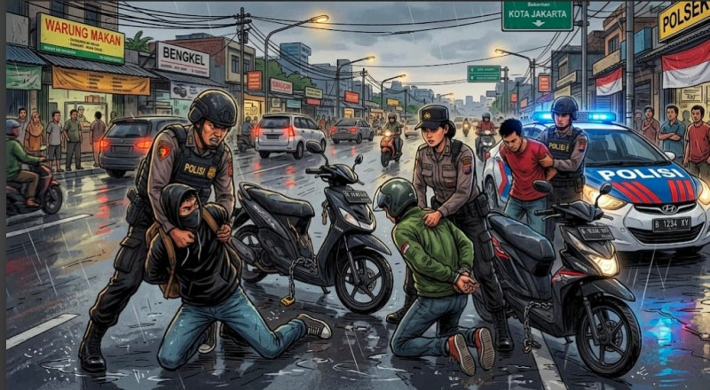 Tiga Spesialis Curanmor di Koja Dibekuk dalam Operasi Brantas Jaya 2026, Tim Gabungan Polres Metro Jakarta Utara Ungkap Aksi Sejak Februari