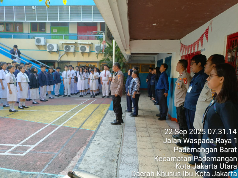 Polsek Pademangan Gelar Police Go To School Sosialisasikan Bahaya Narkoba di Sekolah Fajar
