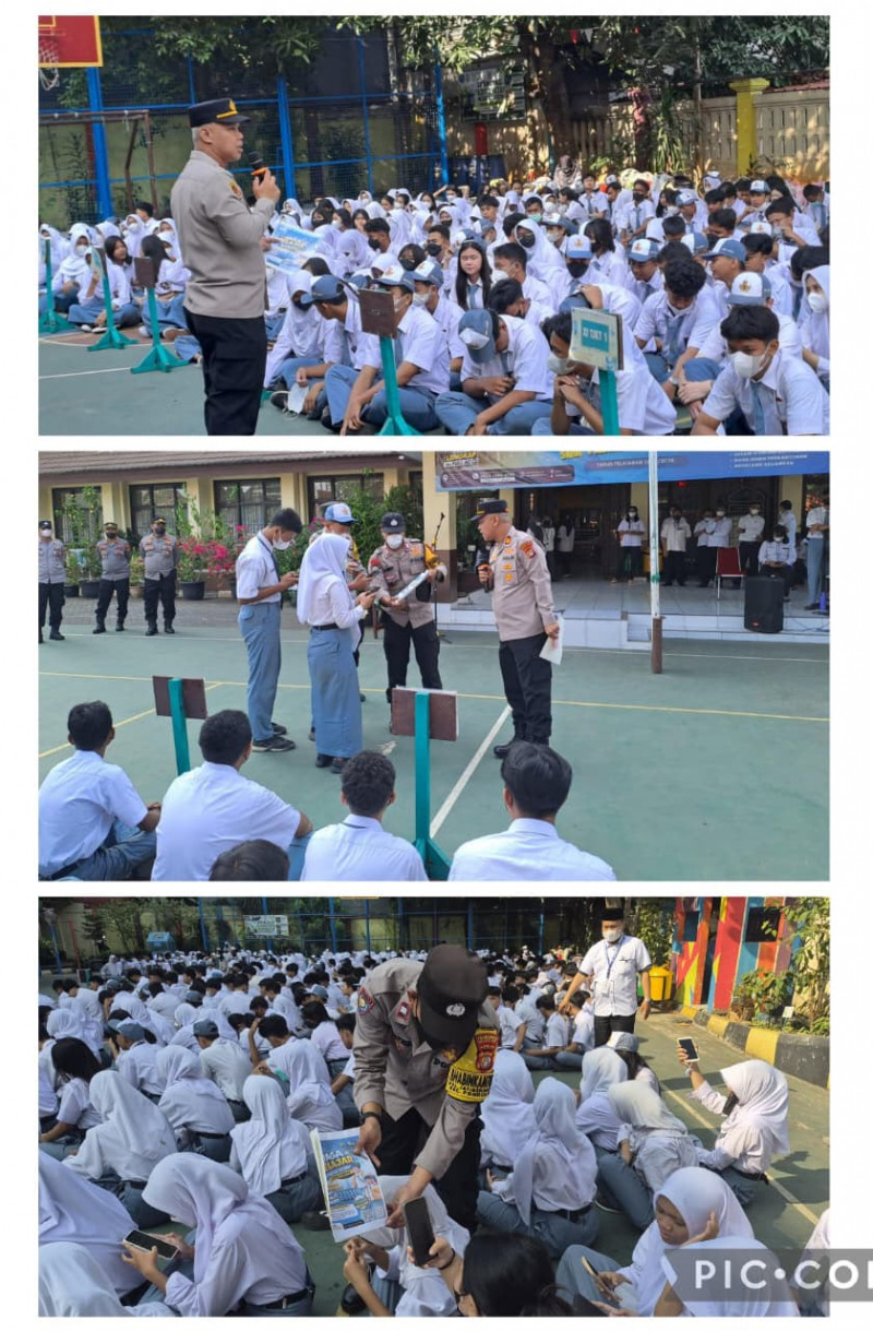 Kapolsek Pondok Gede Sosialisasikan Maklumat Kapolres, Ajak Pelajar Bijak Sikapi Ajakan Unjuk Rasa