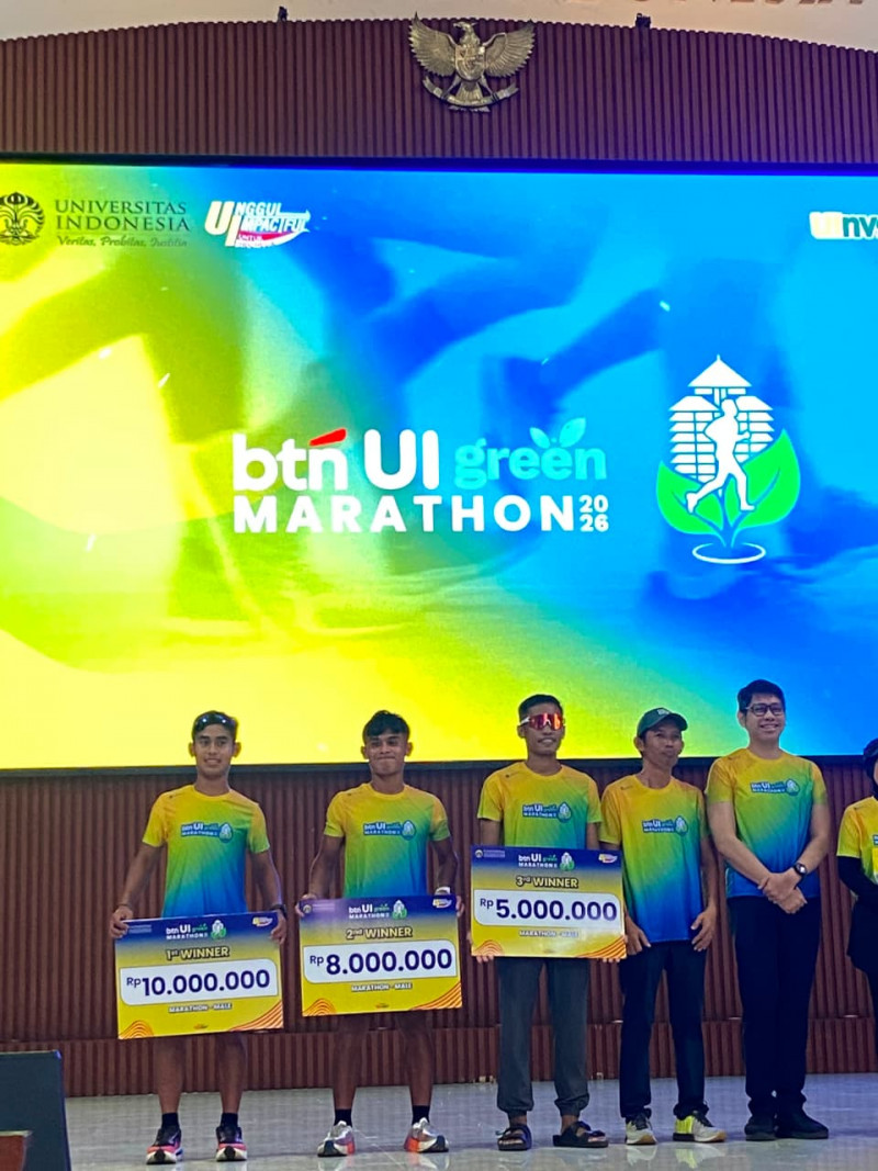Petarung Gagak Hitam, Pratu Mahfud Baini Rebut Juara 3 Full Marathon BTN UI Green Run 2026
