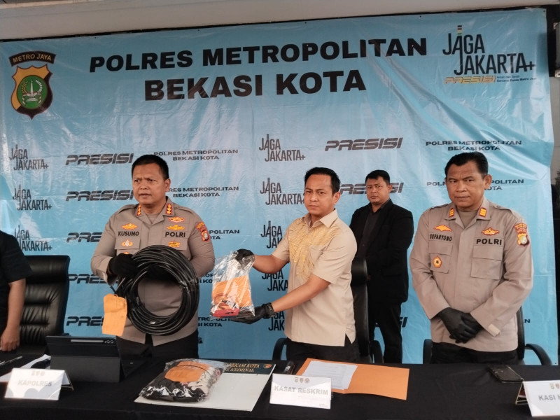 Polres Metro Bekasi Kota Ungkap Kasus Pencurian Kabel BTS, Pelaku Residivis Aksi Serupa