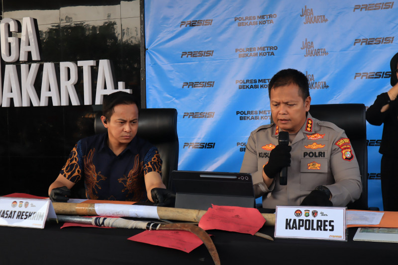 Polres Metro Bekasi Kota Ungkap Kasus Pengeroyokan  di Mustika Jaya