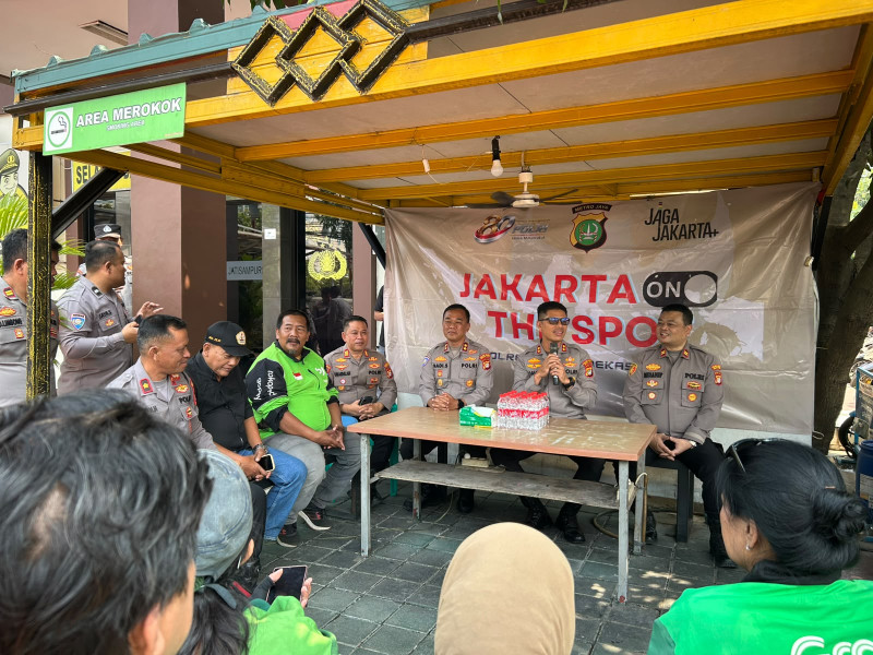 Wakapolres Metro Bekasi Kota pimpin Jakarta On The Spot di Jatisampurna Rangkul Ojol jadi Mitra Kamtibmas