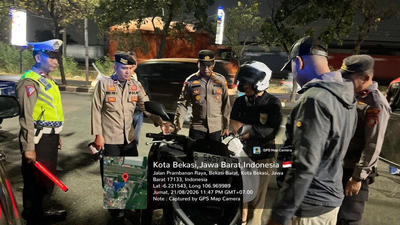 Jaga Jakarta On The Spot, Waka Polsek Bekasi Barat Pimpin KRYD dan Razia Stasioner Cegah Tawuran