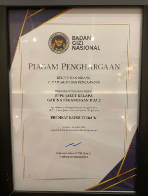 SPPG Jakut Kelapa Gading Pegangsaan Dua 2 Raih Predikat Dapur Terbaik dari Badan Gizi Nasional
