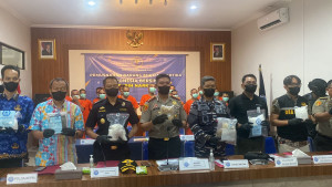 Danlanal Bintan Hadiri Acara Pemusnahan Barang Bukti Narkoba di BNN Provinsi Kepri