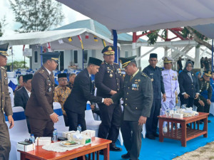 Lanal Dabo Singkep Hadiri Upacara HUT Ke 80 TNI di Puslatpurmar 9 Dabo Singkep