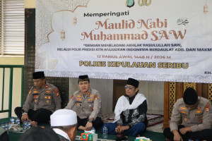 Polres Kepulauan seribu memperingati Maulid Nabi dengan Doa Bersama Ojol dan Sabuk Kamtibmas untuk Jakarta Aman dan Damai