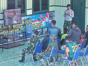 Kodim 1714/Puncak Jaya Gelar Nobar Pertandingan Piala Dunia 2026 di Kab. Puncak  Jaya