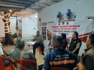 Kapolsek Koja Gelar Ngopi Kamtibmas Bersama Warga RW 10 Tugu Utara