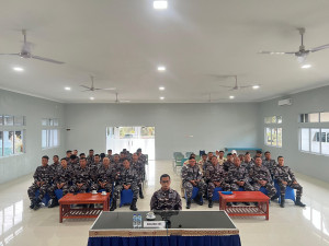 Komandan Lanal DBS Ikuti Apel Khusus Pengarahan Pangkoarmada RI Secara Virtual