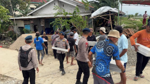 Brimob Polda Metro Jaya Mulai Progres Pembangunan Jembatan Presisi di Pebayuran